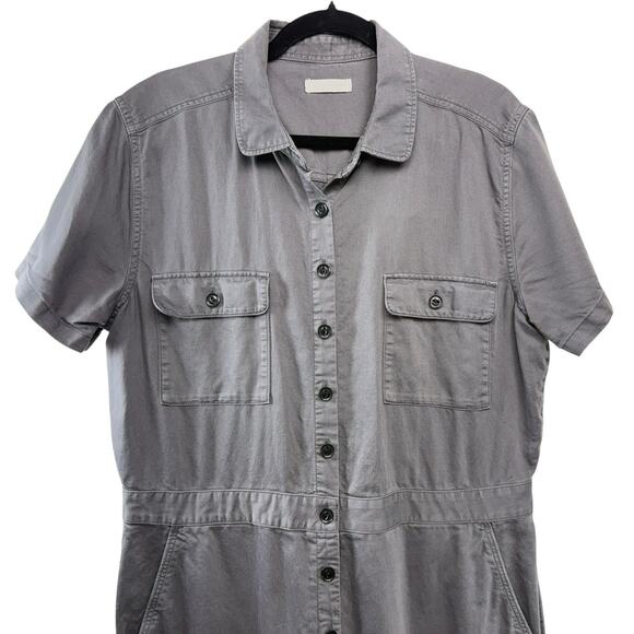 Outerknown SEA Jumpsuit Overall Coveralls Women Size L Gray Utility Organic - Picture 2 of 7